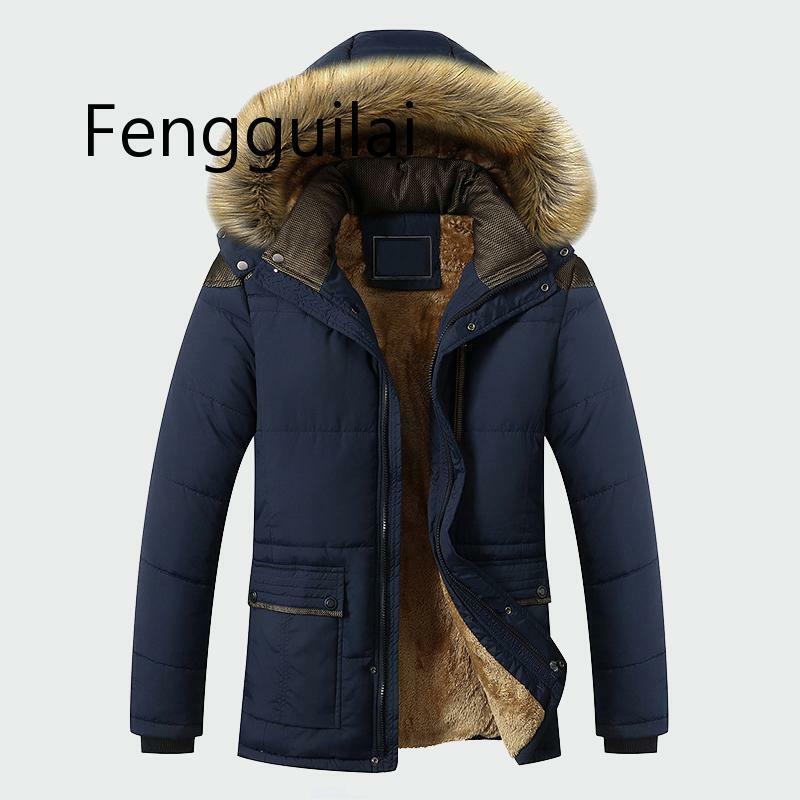 Winter Jacket Men Brand Clothing Fashion Casual Slim Thick Warm Mens Coats Parkas With Hooded Long Overcoats Male Clothes