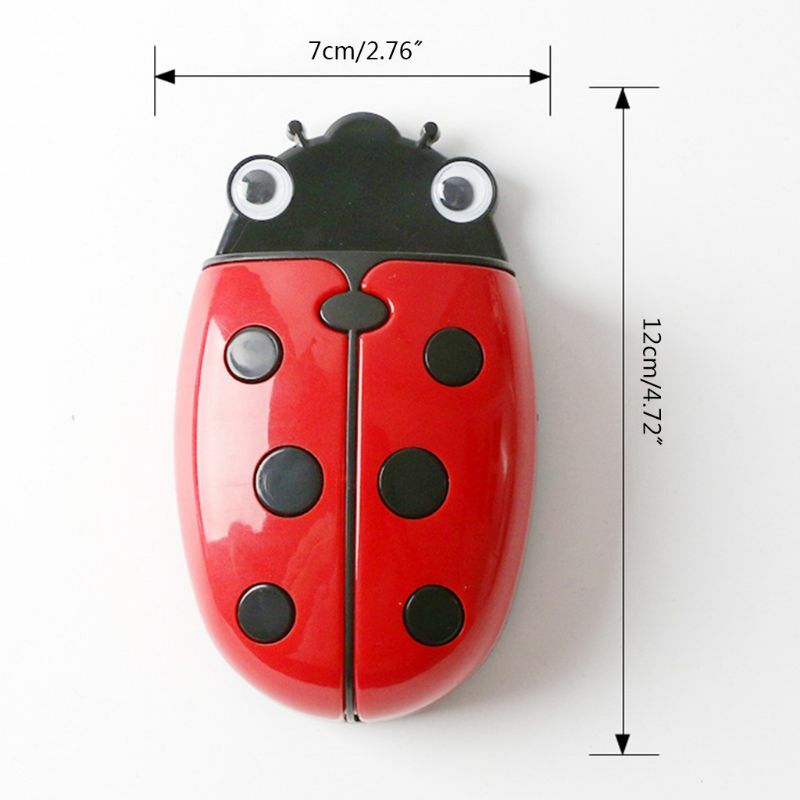 น่ารัก Ladybug ตู้เย็นแม่เหล็กกล่องยางลบไวท์บอร์ดปากกา Organizer ประหยัดพื้นที่ห้องครัวคอนเทนเนอร์