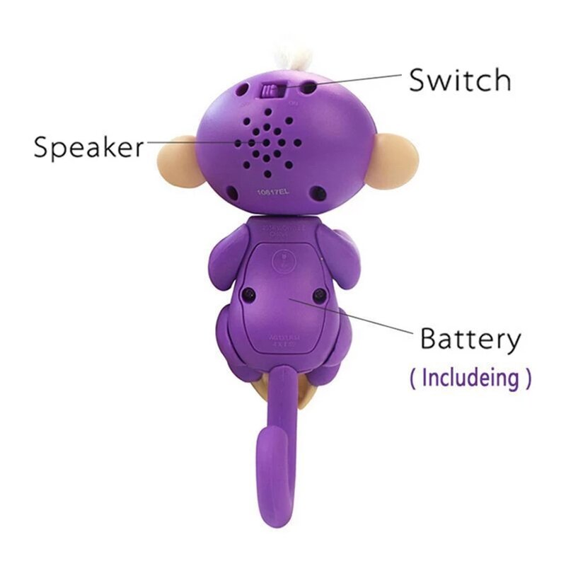 Paquete de mono de dedo para bebé, juguete interactivo para mascotas, Punta inteligente, mono electrónico para mascotas