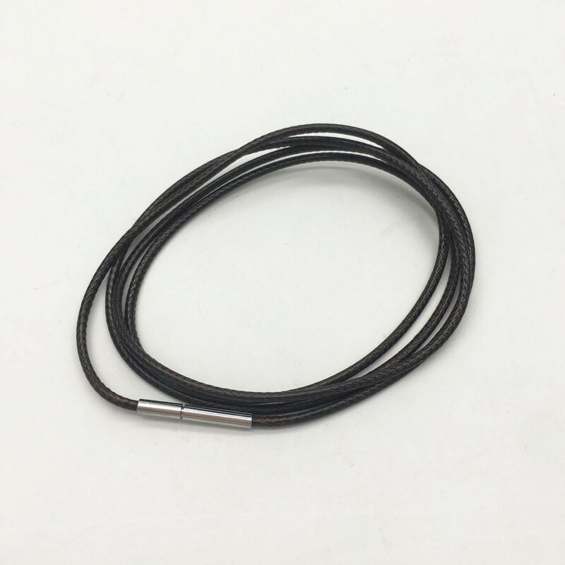 Necklace cord 1~3mm stainless steel clasp Pendant rope silver PU braided leather cord necklace for Crystal jewelry making