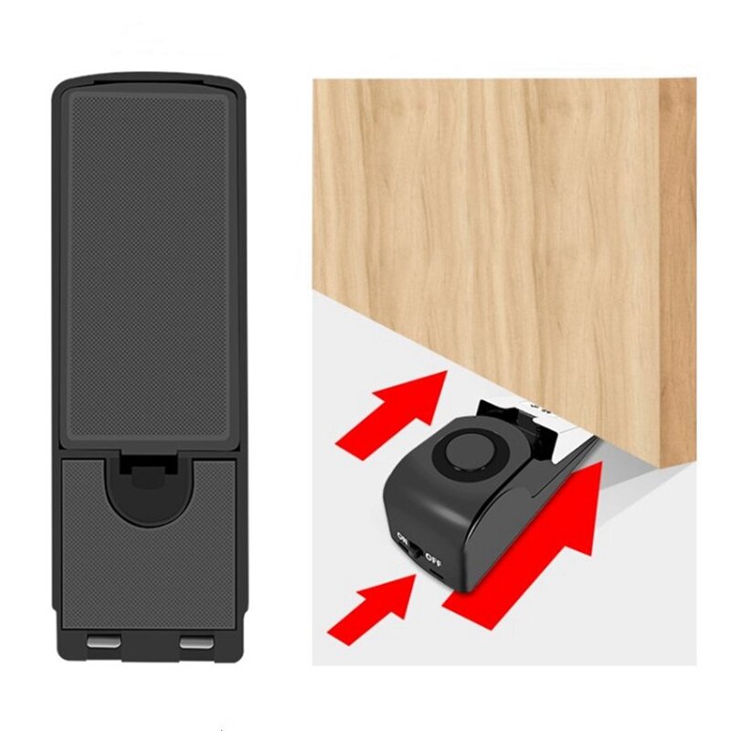 Wireless 125dB Door Stop Alarm Lock sensore di vibrazione sistema di sicurezza dell'hotel tappo antifurto per porta di allarme per la casa