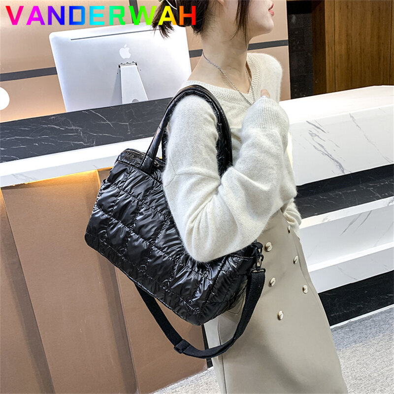 Женская зимняя сумка на плечо Vento Marea, черная дизайнерская хлопковая теплая Сумка-тоут через плечо с откидной крышкой, 2022