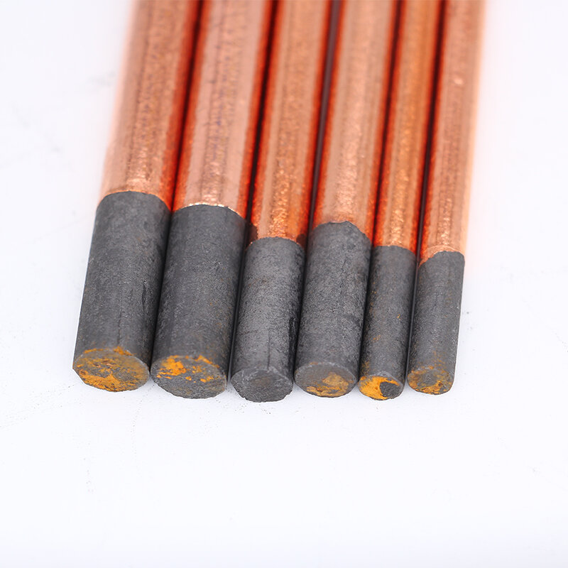 Air Carbon Arc Gouging Rods, Haste de eletrodo de grafite redondo de cobre para DC Gás Gouging Gun, Haste de carbono eletrodo, 4-10mm, 5Pcs
