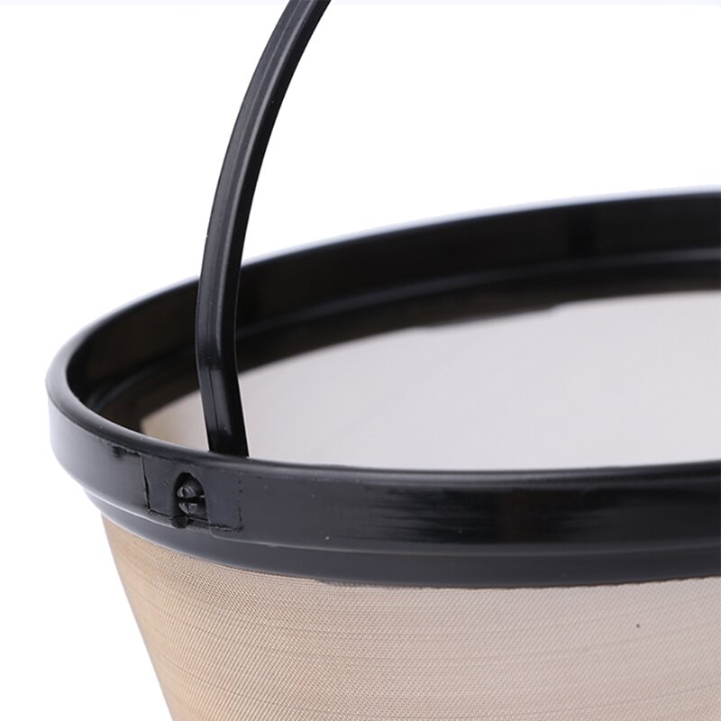 Reusable 10-12 Cup Coffee Filter Basket Metal Mesh Coffee Filter