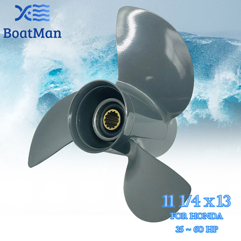 Boatman®11 1/4X13アルミプロペラホンダ35HP 40HP 45HP 50HP 60HP船外機13歯エンジンrhボート58130-ZV5-000-ZA