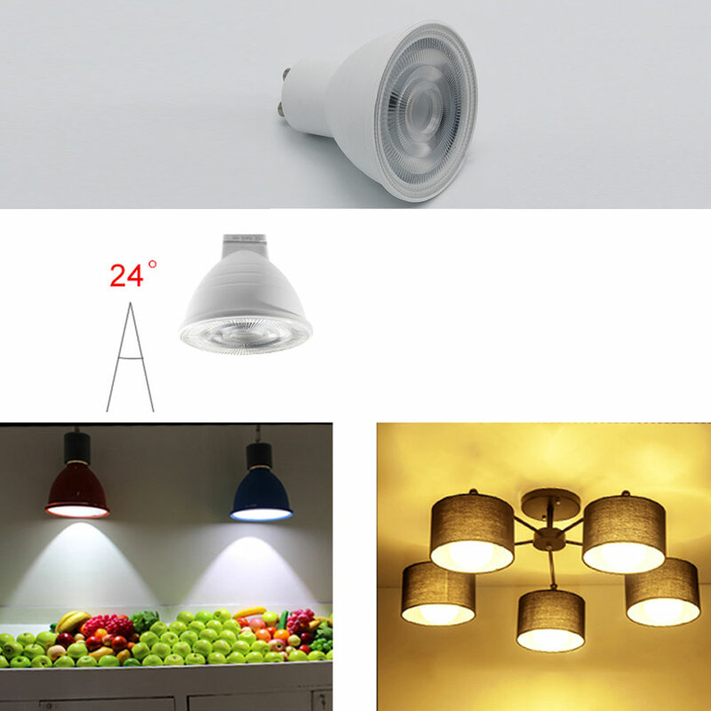Bombilla LED regulable, lámpara de mesa superbrillante, E12, E14, E27, B22, B15, GU10, MR16, GU5.3, 7W, COB, 220V, 110V, 5 unidades
