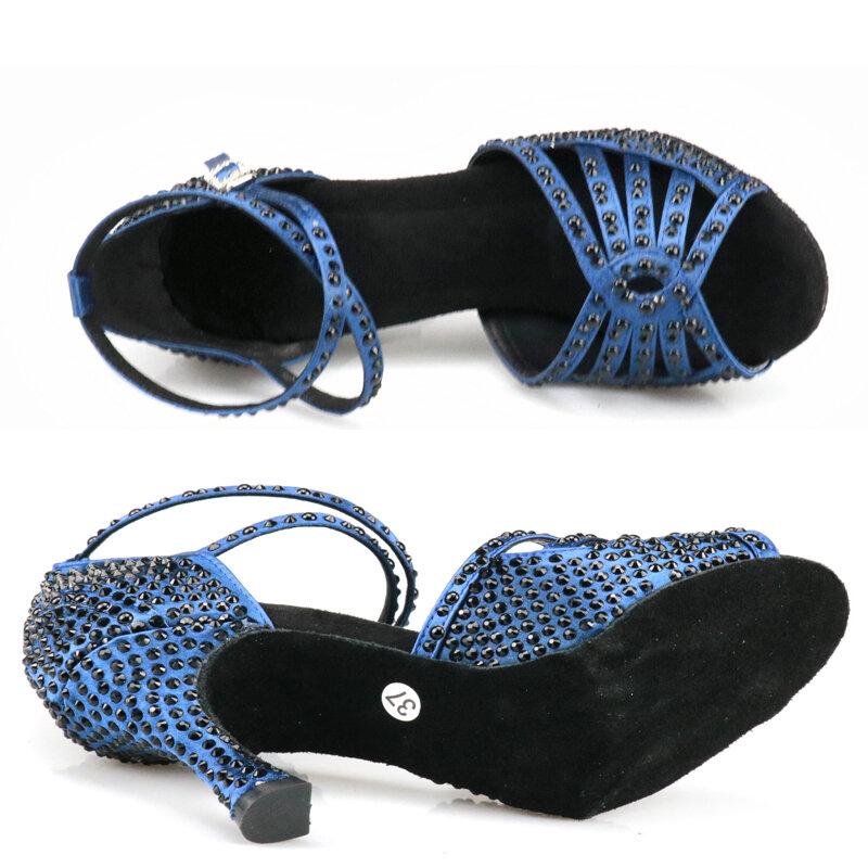 Loogtshon Dance Shoes for Women Ballroom Latin shoes Ladies Modern Tango Dancing Performance Shoes Salsa Sandals 7.5CM Heel