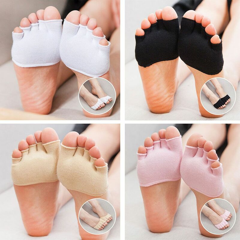 1 par respirável algodão cinco dedo do pé meias elástico bunion manga protetor hallux valgus pé corrector ferramentas de cuidados com os pés