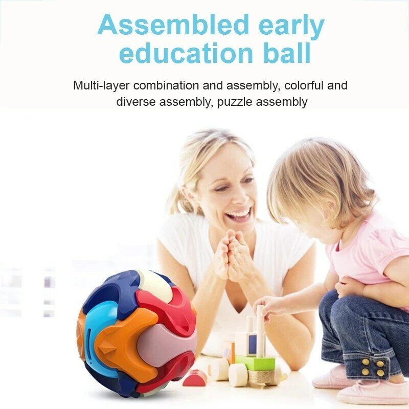 English Version Building Block Assembled piggy bank Building Block Toy Creative Ball Assembly Childhood Education Toy
