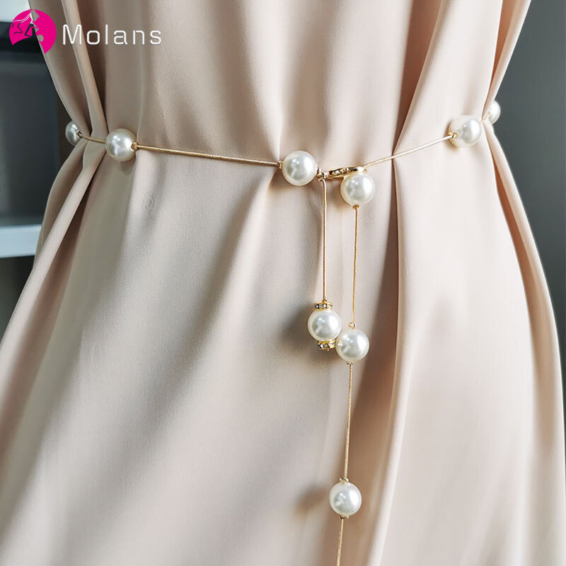 Molans – ceinture de mariée en strass, avec perles, pour robe de mariée, nouvelle collection