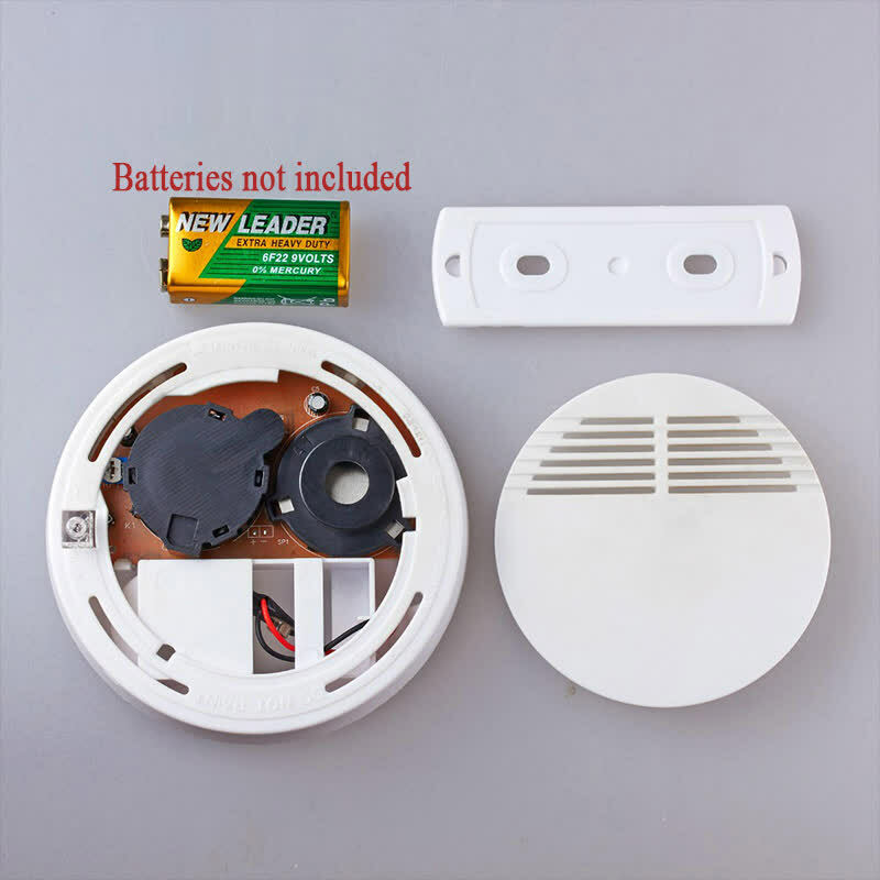 9v bateria-alimentado fotoelétrico fumaça alarme led flashes e sons (excluindo bateria) para casa escola hotel alarme de fumaça