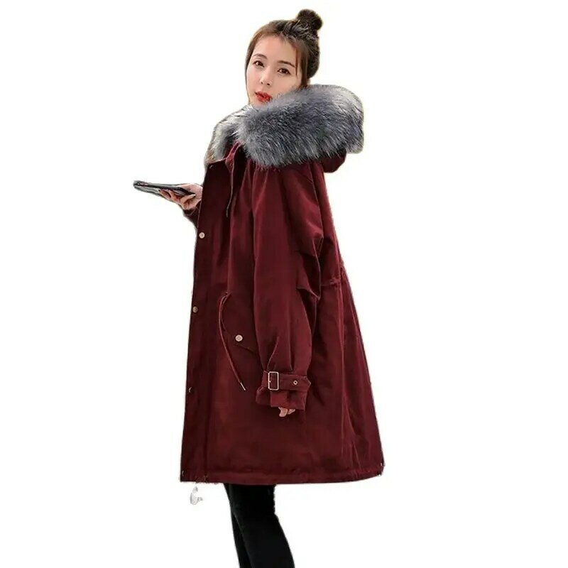 2021 Winter Neue Stil Baumwolle Gefütterte Jacke Frauen Windjacke Mid-Länge Hong Kong Stil Koreanischen Stil Lose Pie überwindung Mantel