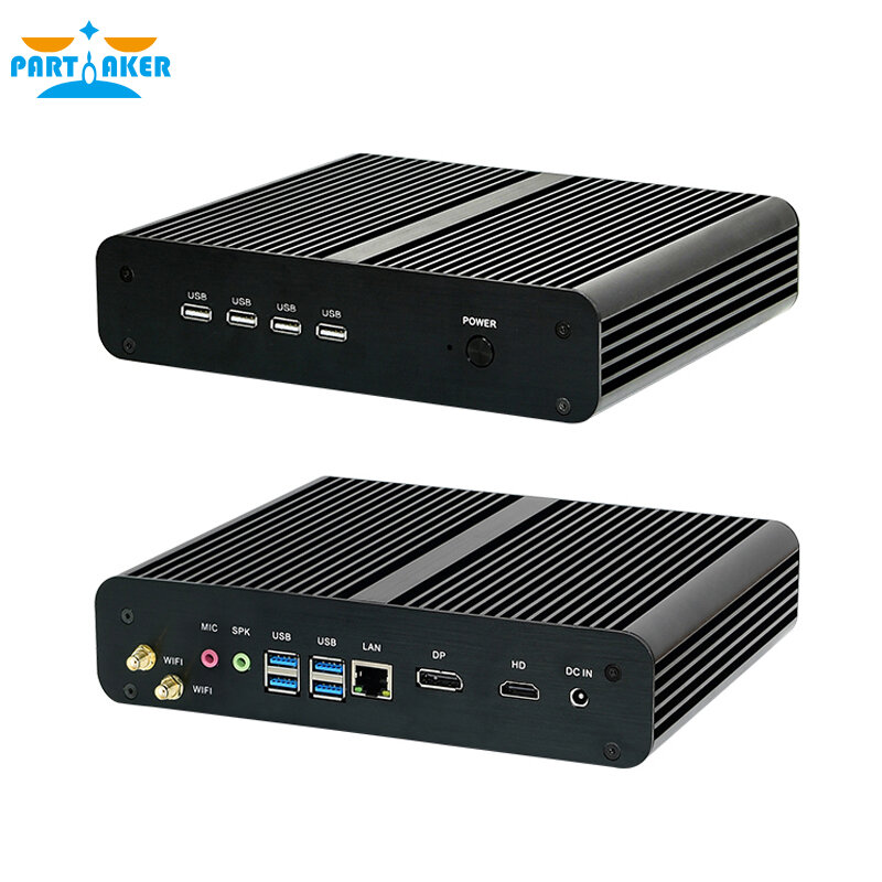Partaker-Mini PC B8 11e Isabel, Intel Core i7-1165G7, fanless, ordinateur de jeu, HTPC, NetTop, HDMI, DP, Wi-Fi, M.2, NVMe +, MsMi +, 2.5 pouces SATA