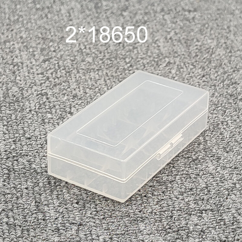 Caja de almacenamiento de batería 18650, estuche de almacenamiento de batería 18650, soporte para 2 baterías recargables 18650, caja de plástico transparente