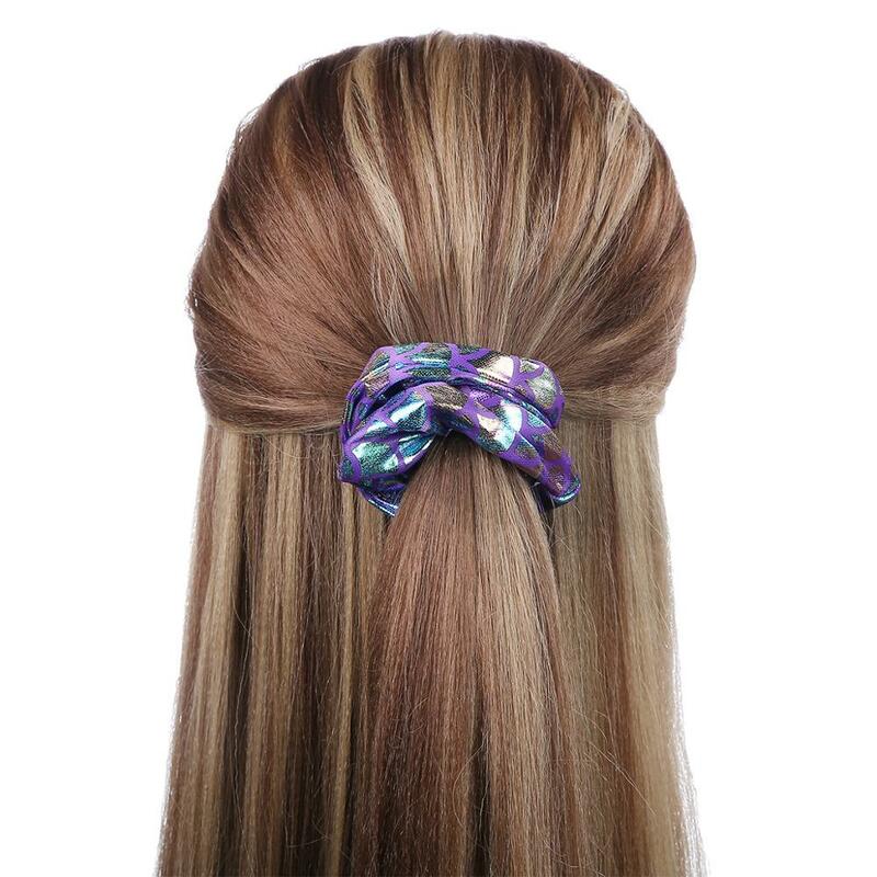 Hot Koop Kleur Laser Doek Boutique Mermaid Lin Dikke Darm Paardenstaart Elastische Haarbanden Voor Vrouwen Meisjes Haar Accessoires
