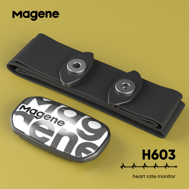 Magene H603 Pasek do monitorowania tętna na klatkę piersiową ANT+ Bluetooth Wodoodporny sportowy czujnik tętna do biegania