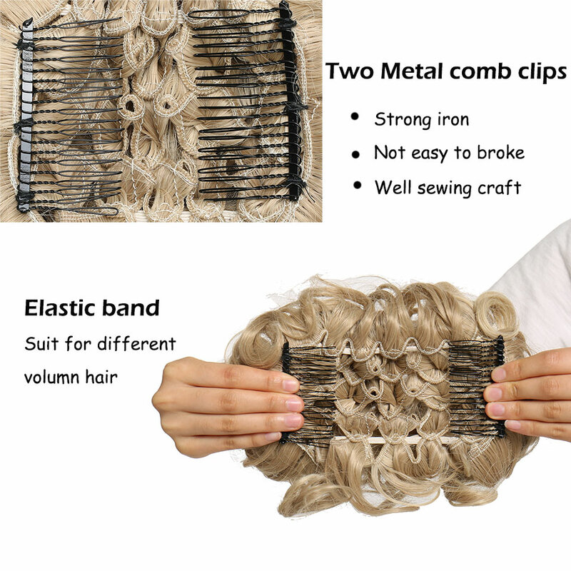S-noilite синтетическая большая Расческа с зажимом для наращивания кудрявых волос шиньон для волос женские накладные шиньоны для наращивания волос в пучок