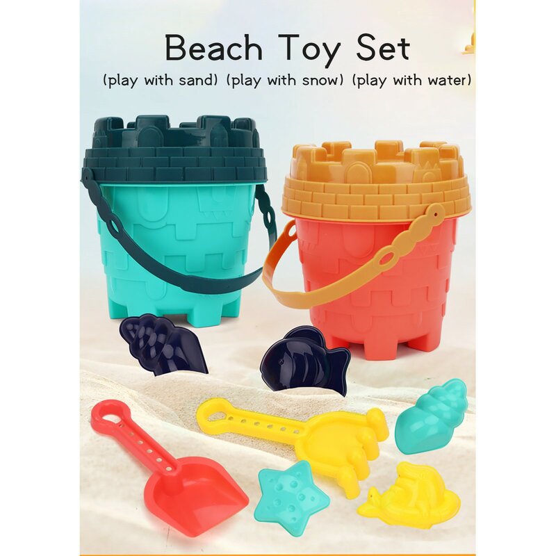 Brinquedos de praia para areia 6 pçs brinquedos do bebê balde escavando pá de areia jogar sandpit brinquedos de verão ao ar livre para meninos e meninas presente
