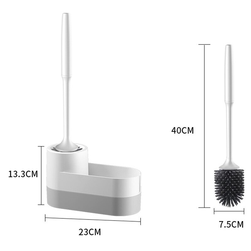 Creative Storage Silicone Toilet Brush Holder, Wall-Mounted Cleaning Brush, Household Floor Cleaning Kit
