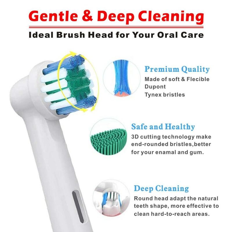 Cabeças de escova de dentes elétrica para oral b rotativo/3d excel/vitalidade precisão limpa 4/7/12 pc/pacote cabeças de escova de dentes de substituição
