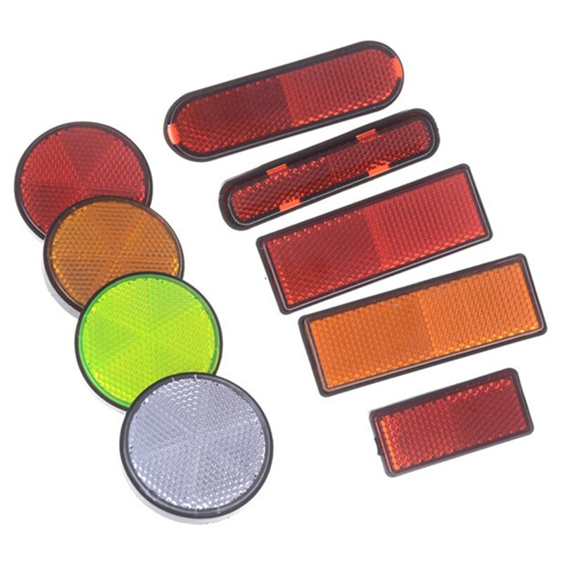Universal Retângulo Redondo Screw-On Refletor de Segurança, Adesivo Refletivo, Acessório Veículo, Carro, Motocicleta, Bicicleta, Caravanas, Camião, 2pcs