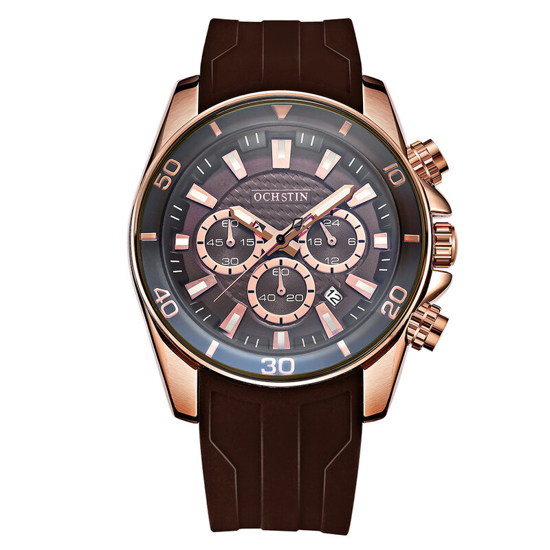Relógio masculino de quartzo ocha, relógio de pulso com cronógrafo para homens, de marca de luxo, militar do exército, luminoso, moderno, esportivo para homens