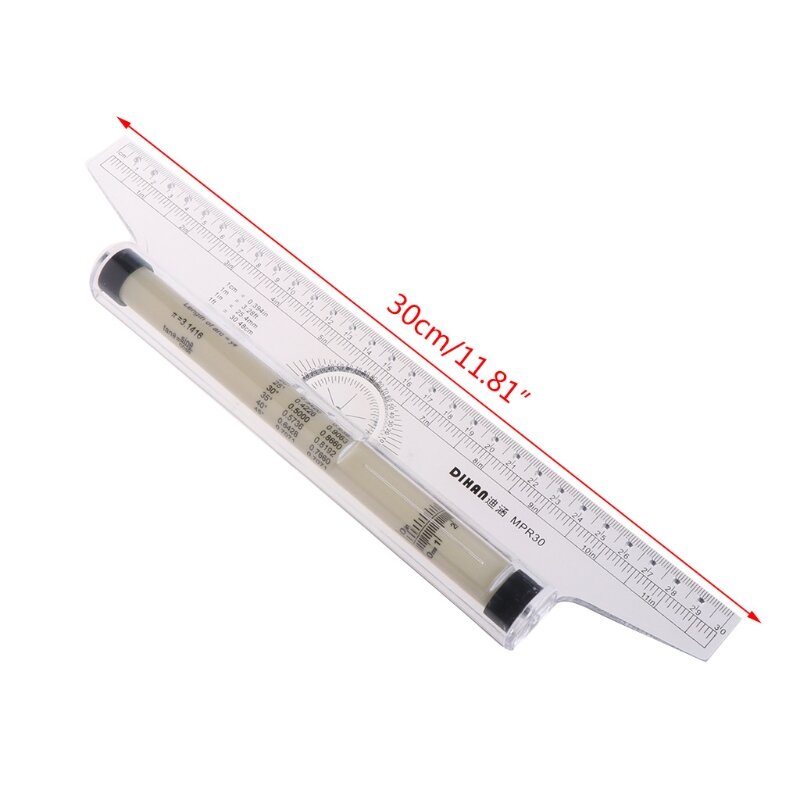 Rolling Parallel Ruler Foot Inch Metric Angle Rule Balancing Scale Multi-Purpose