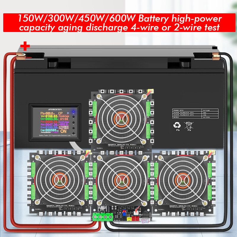 DL24M-H 2-200V 600W 3mA-40A Électronique Charge Tension Indicateur Power Bank Batterie Testeur 18650 Pack Capacité Moniteur Vérificateur Outil