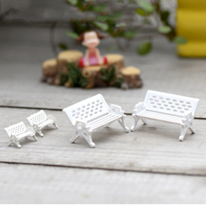 1/5pcs Mini ornamento da giardino in miniatura parco sedile panca mestiere fata casa delle bambole arredamento Micro casa paesaggio accessori ecologici