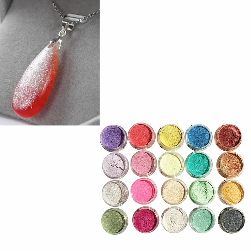 20 Pcs/set Pearlescent Powder Manual DIY Jewelry Filler Crystal Mud Epoxy Resin Color Dye Pigment