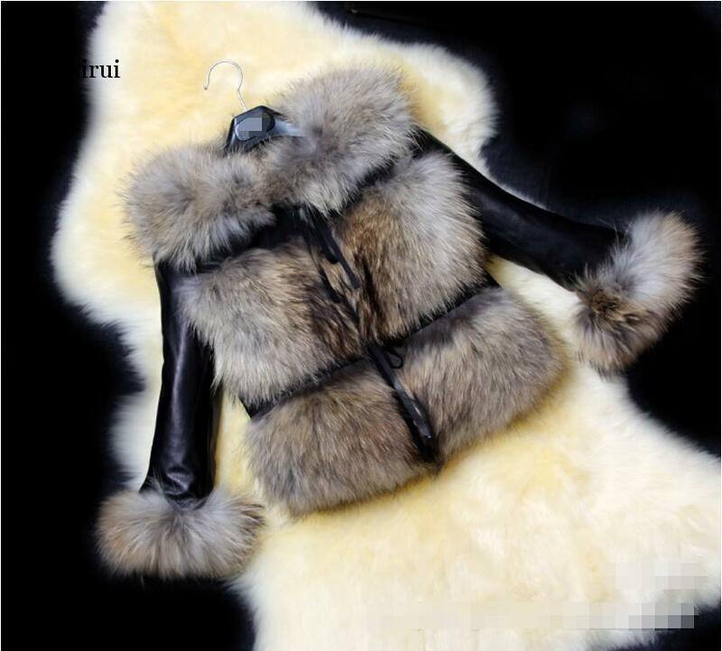 Outono e inverno europa e os estados unidos nova imitação de pele casaco curto parágrafo imitação de pele de raposa moda casaco de pele