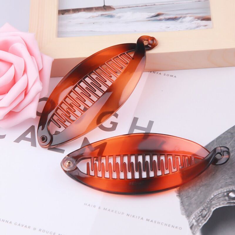 Multi-Sizes Fish Shape Hair Claws Clips Ponytail Holder for Women Girls Banana Clips Crabs Black Brown Hair Styling Accessories