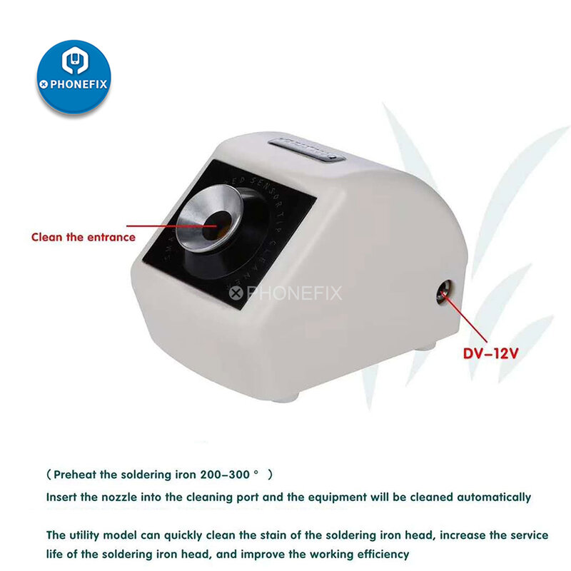 Yihua 200q sensor infravermelho mais limpo para solda ponta do ferro de limpeza pontas de solda equipamentos de limpeza para reparação de solda