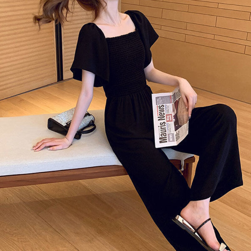 Kombinezony damskie solidne eleganckie koreańskie Style najnowsze proste pełnej długości letnie wygodne oferty studenci Casual stylowa kobieta