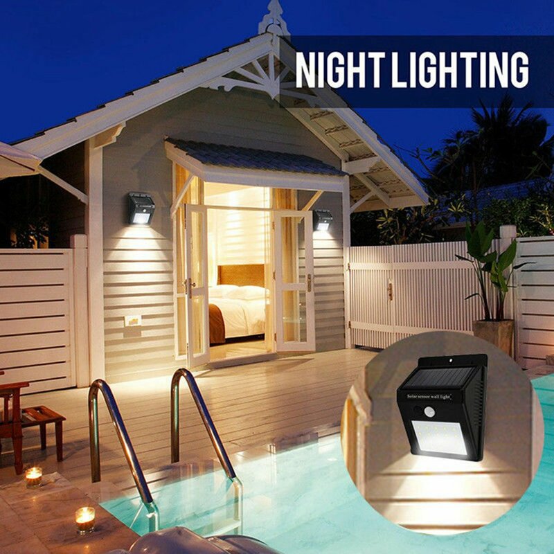 ソーラーLED屋外照明,充電センサー付き20個のLEDウォールライト,防水,庭や温室に最適