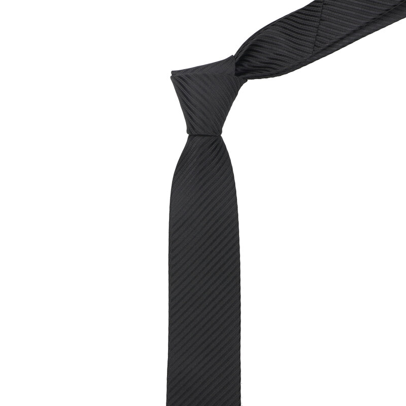 Corbata delgada de 5cm para hombre, de Color sólido Corbata a rayas, corbata estrecha de poliéster, azul, rojo, negro, marrón, accesorio de fiesta de corbatas para bodas, regalo