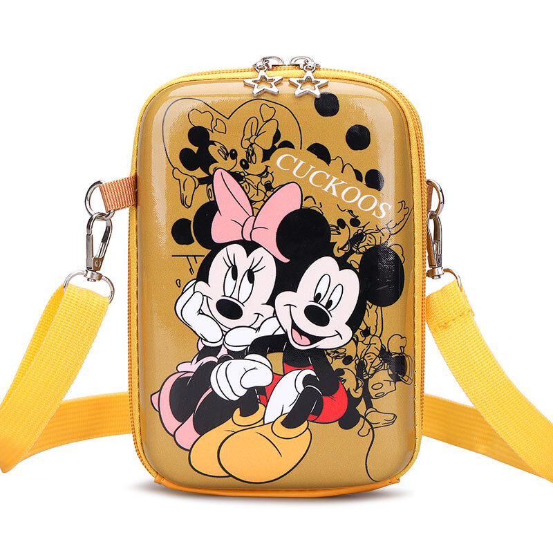 การ์ตูนดิสนีย์ Minnie Mouse กระเป๋าไหล่หญิง Mickey Funny พิมพ์ Crossbody กระเป๋าเด็กหนังกันน้ำขนาดเล็ก
