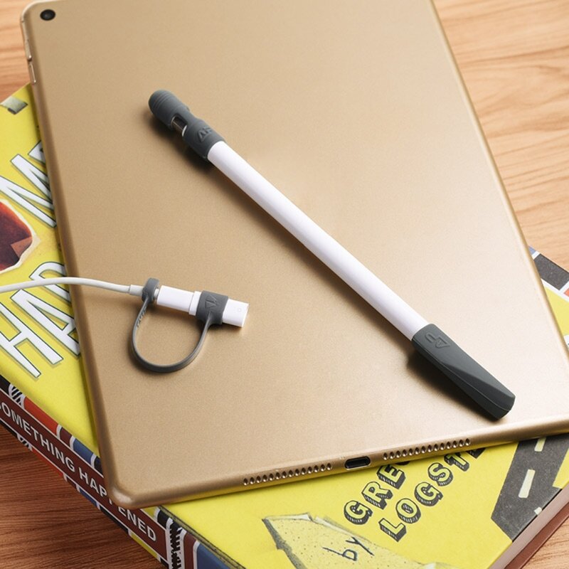 Kappe Halter + Spitze Abdeckung + Blitz Kabel Adapter Leine 3-Stück Kit Für Apple Bleistift Y51A