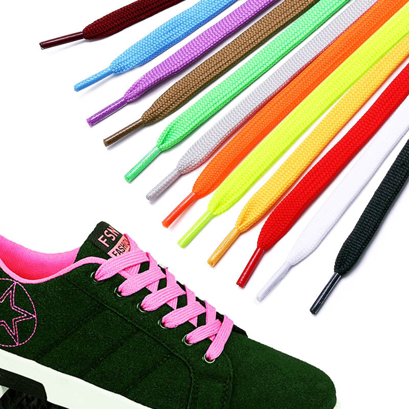 Цветные шнурки для обуви, 1 пара, тканевые шнурки для кроссовок, спортивная обувь, Длинные веревки для шнурков длиной 50 см, 80 см, 100 см, 120 см