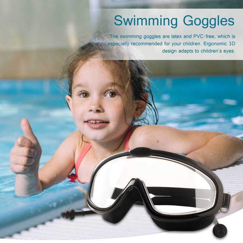 ว่ายน้ำสำหรับเด็กแว่นตาซิลิโคนขนาดใหญ่ปรับแว่นตากันน้ำเด็ก Anti-Fog กันน้ำ UV แว่นว่ายน้ำ