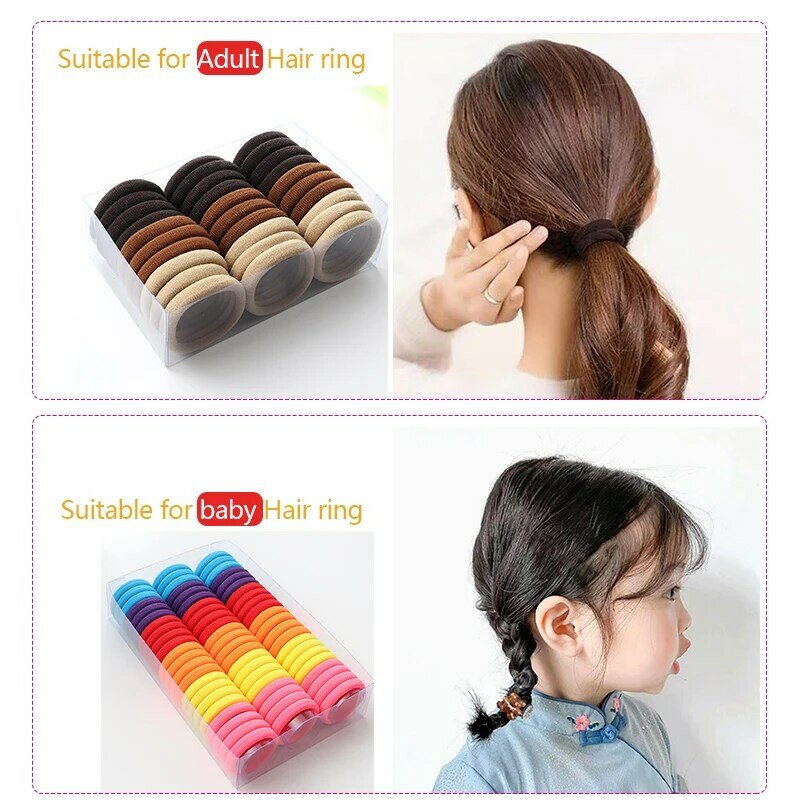 Elastic Hair Bandas para meninas, Kids Rubber Band, Ponytail Headband, Laços, Headwear, Scrunchies, Hairband Acessórios, 30 pcs, 66pcs