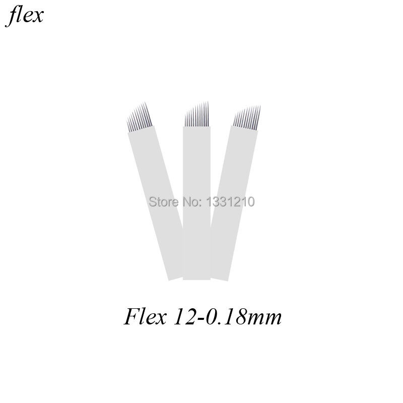 12CF 0.18mm FLEXIBELE Microblading Naalden Permanente Make-Up Wenkbrauw Blade Voor Wenkbrauw Microblading Pen