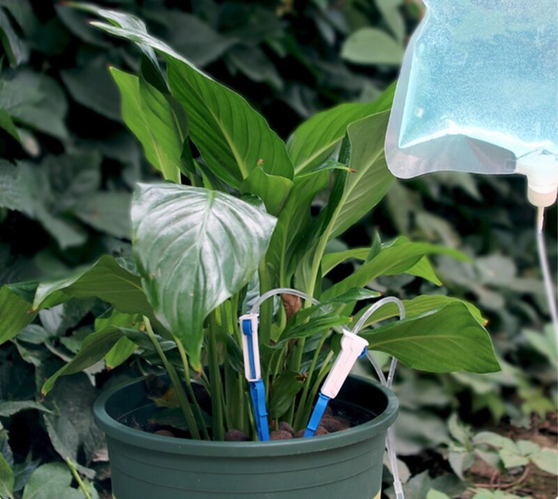 Bolsa de goteros de riego automático para plantas de jardín interior, solución nutritiva con flujo ajustable, 3,5 l, 10 Uds.
