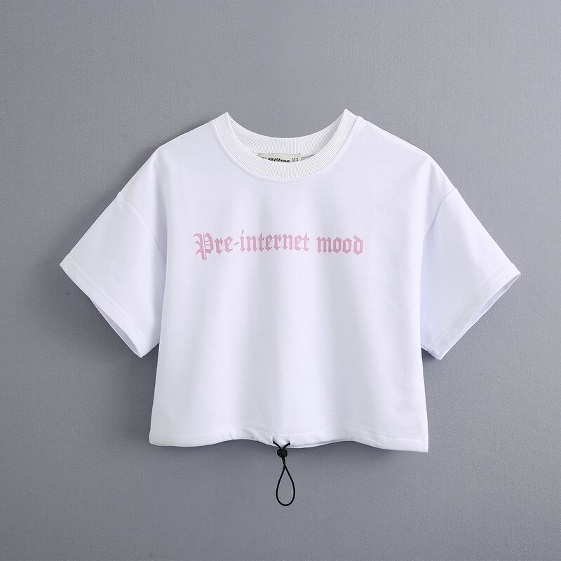 Luźna koszulka damska i krótka 2020 nowych moda O-Neck list drukuje koszulki z krótkim rękawem nowoczesna pani lato zestaw na co dzień
