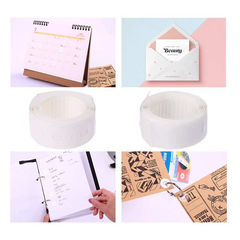 250 pçs/caixa etiquetas auto-adesivo buraco perfurador protetor loose-folha papel buraco reforço etiquetas redondas