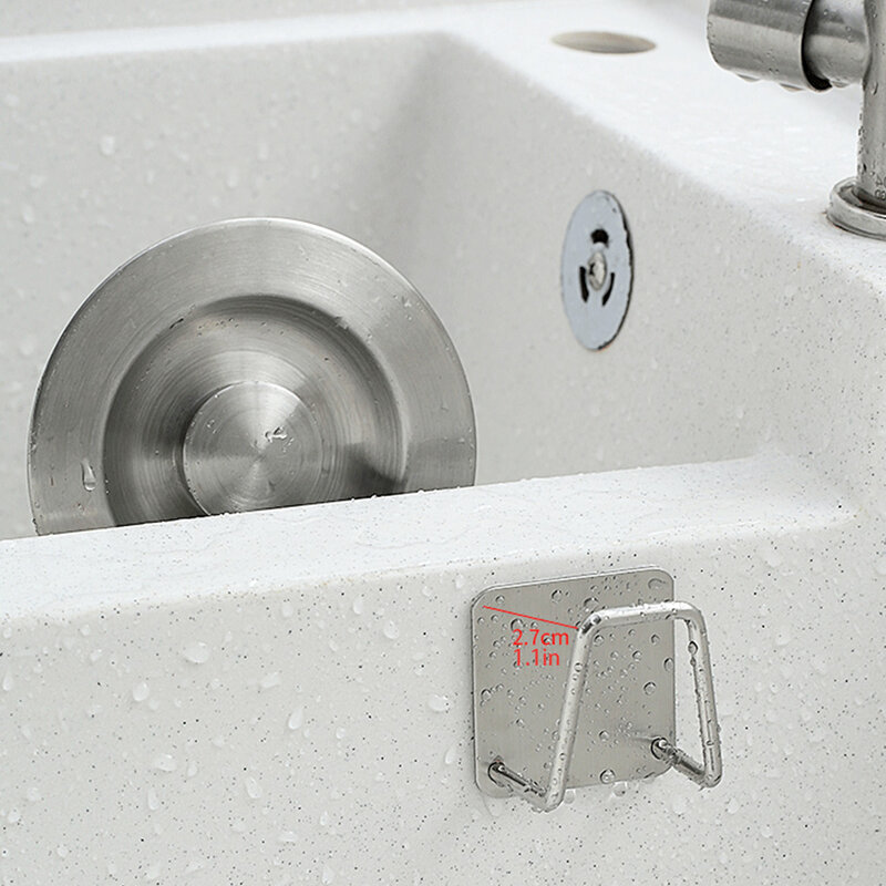 ห้องครัวสแตนเลส 304 ฟองน้ำ Self Adhesive SINK ฟองน้ำท่อระบายน้ำชั้นวางอ่างล้างจานอุปกรณ์เสริม Organizer