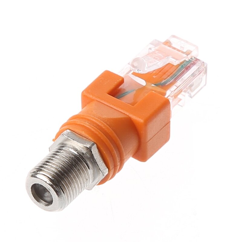 F Female To RJ45 Male Coaxial Barrel Coupler Adapter RJ45 To RF Connector Converter WXTA