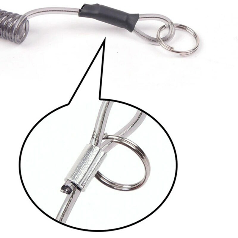 Ключ шнур Рыбалка Пропущенный Веревка Шнур цепочка для ключей с эластичной резинкой катушка стрейч троса модные проволоки пружинной с замочком металлический шнур для ключей