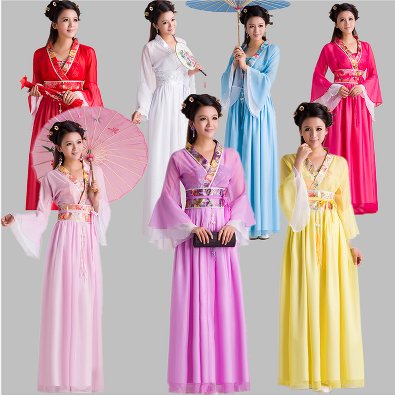 Pakaian Wanita Tradisional Baru Kostum Peri Cina Kuno Gaun Rakyat Cina Anak-anak Dinasti Tang Hanfu Putih Chines Manto