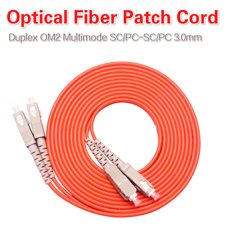 Duplex OM2 Multimode SC/PC-SC/PC 3.0Mm Diameter 50/125 Serat Optik Jumper Patch Cord Cable10M 15M 20M 50M Gratis Pengiriman